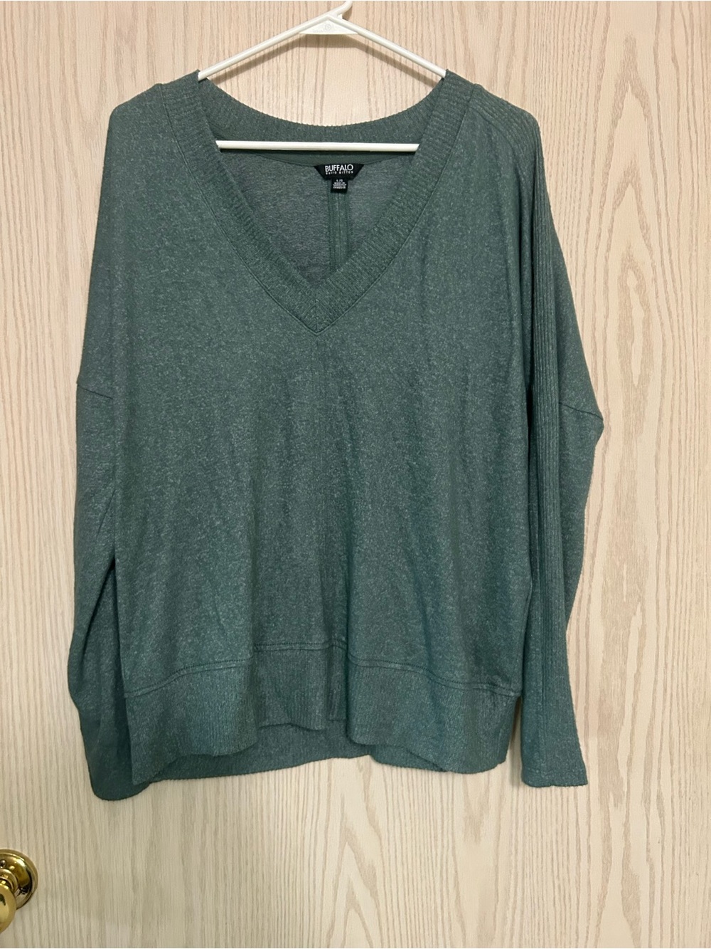 Buffalo David Bitton Olive Green V-Neck Sweater